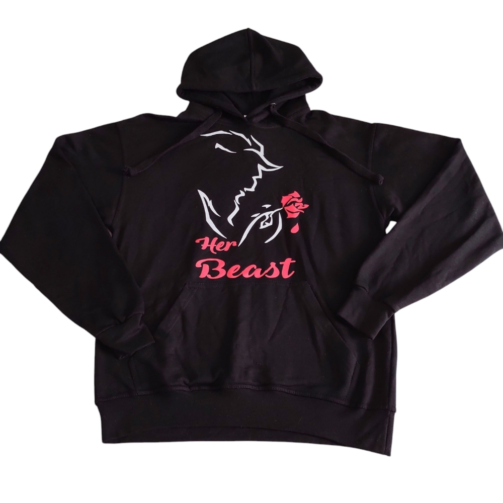 Jon Lauren Size Medium Black Her Beast Pumpkin Pullover Hoodie